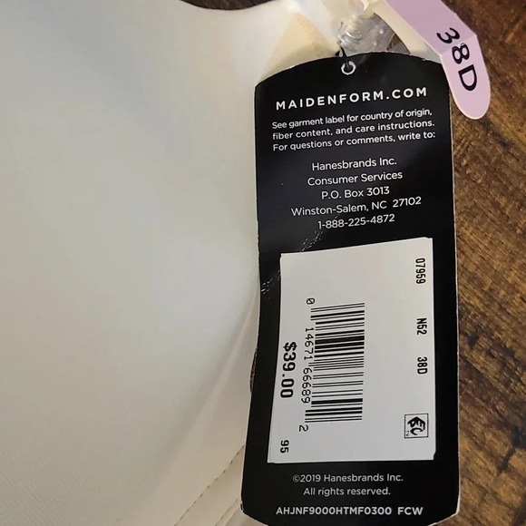 38D Maidenform 7959 One Fabulous Fit Demi Underwire Bra‎ Ivory New with Tags - Picture 6 of 11